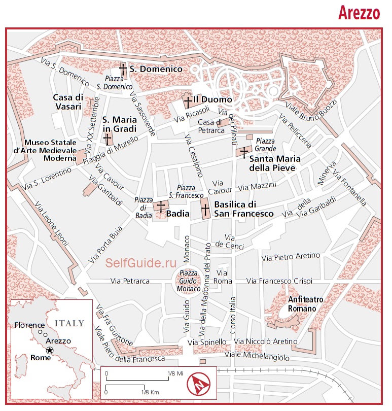 Italy-Frommers-Arezzo карта Ареццо, Италия, Тоскана