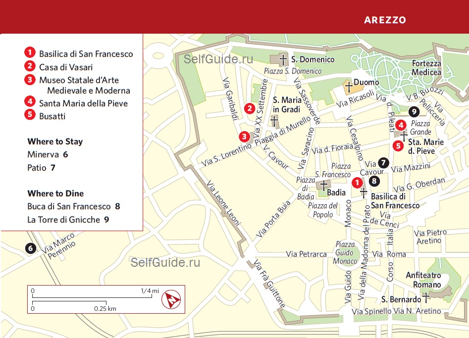 Italy-Frommers-Umbria-Arezzo карта Ареццо, Италия, Тоскана