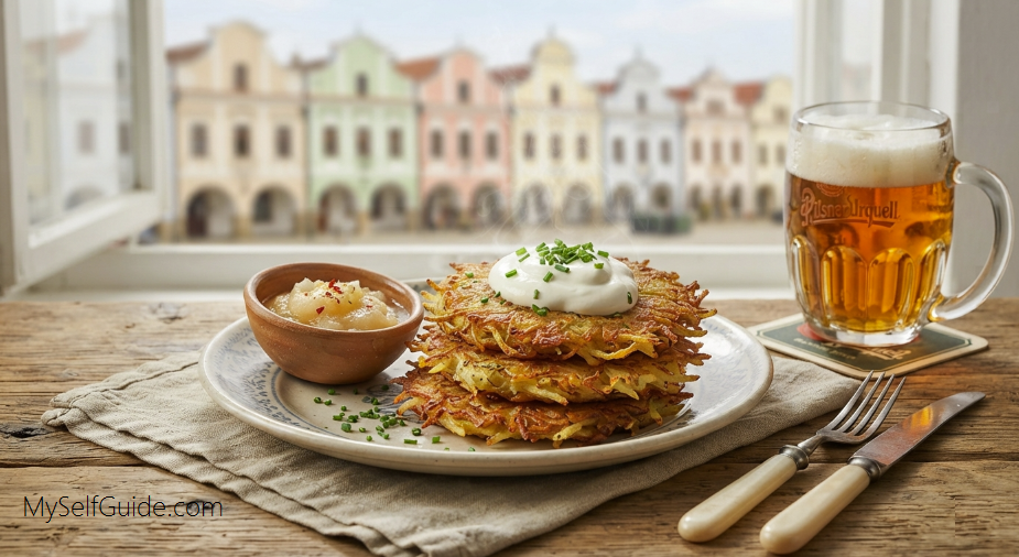 Брамбораки (Bramboráky) Где поесть в Тельче и местная кухня