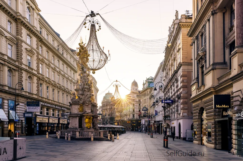 Улица Грабен (Graben) и Чумная колонна Чумная колонна (Pestsäule). Бутики Вены